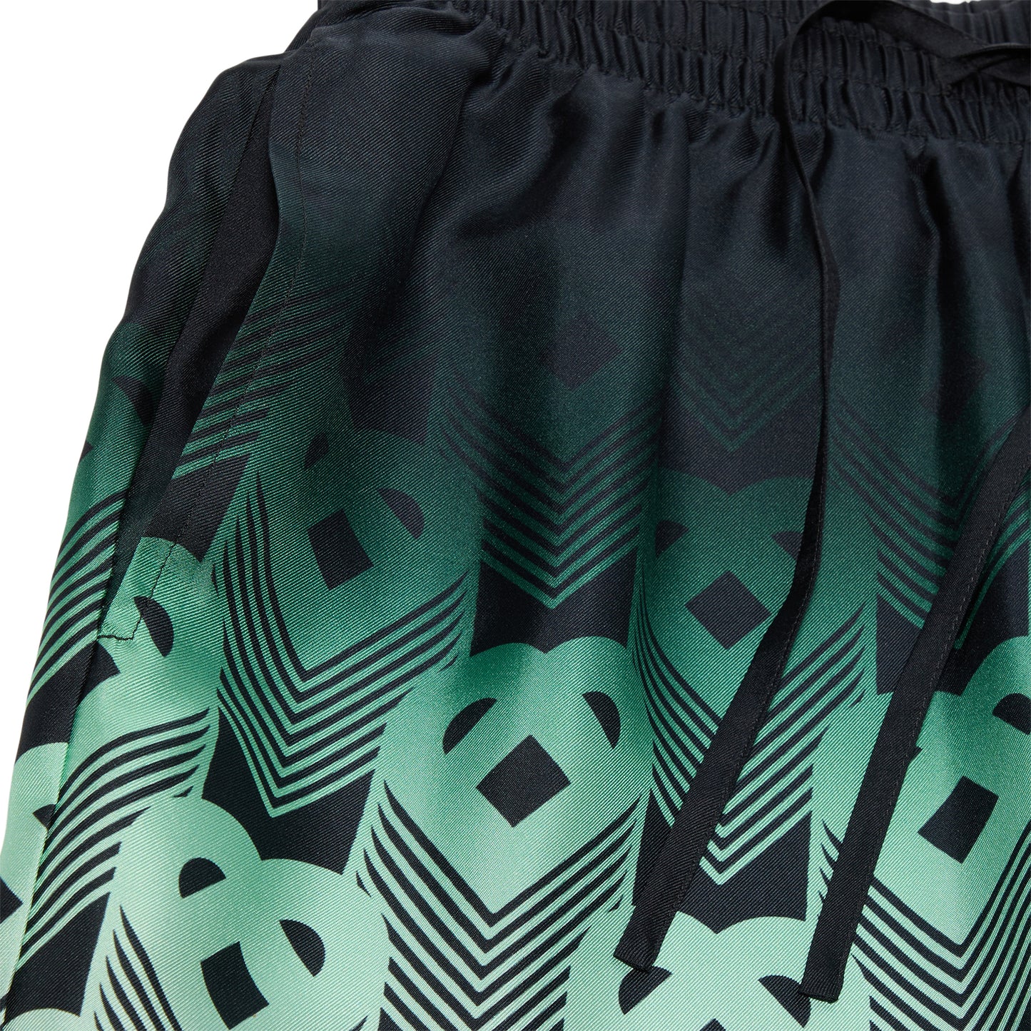 Casablanca Gradient Monogram Silk Shorts (Green/Black)