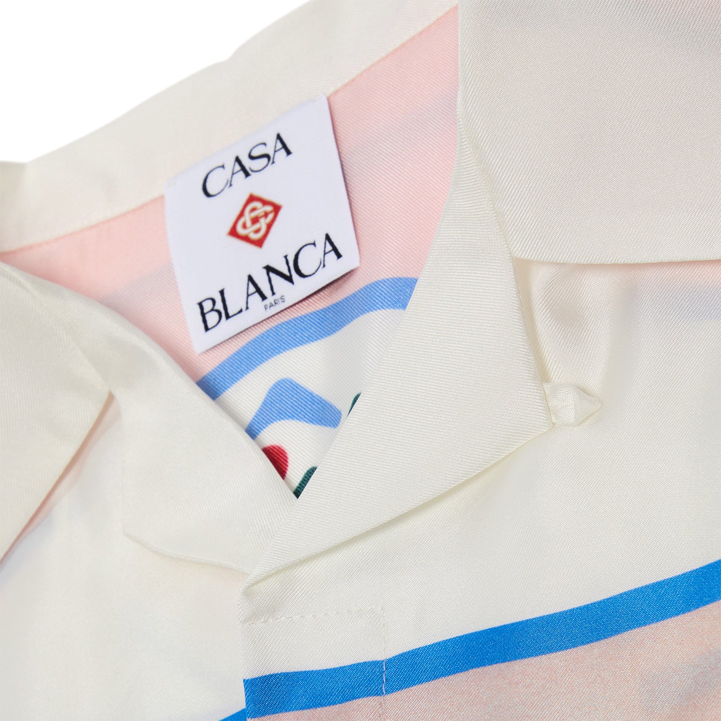 Casablanca Fuji Dream Short Sleeve Silk Shirt (White/Multi)