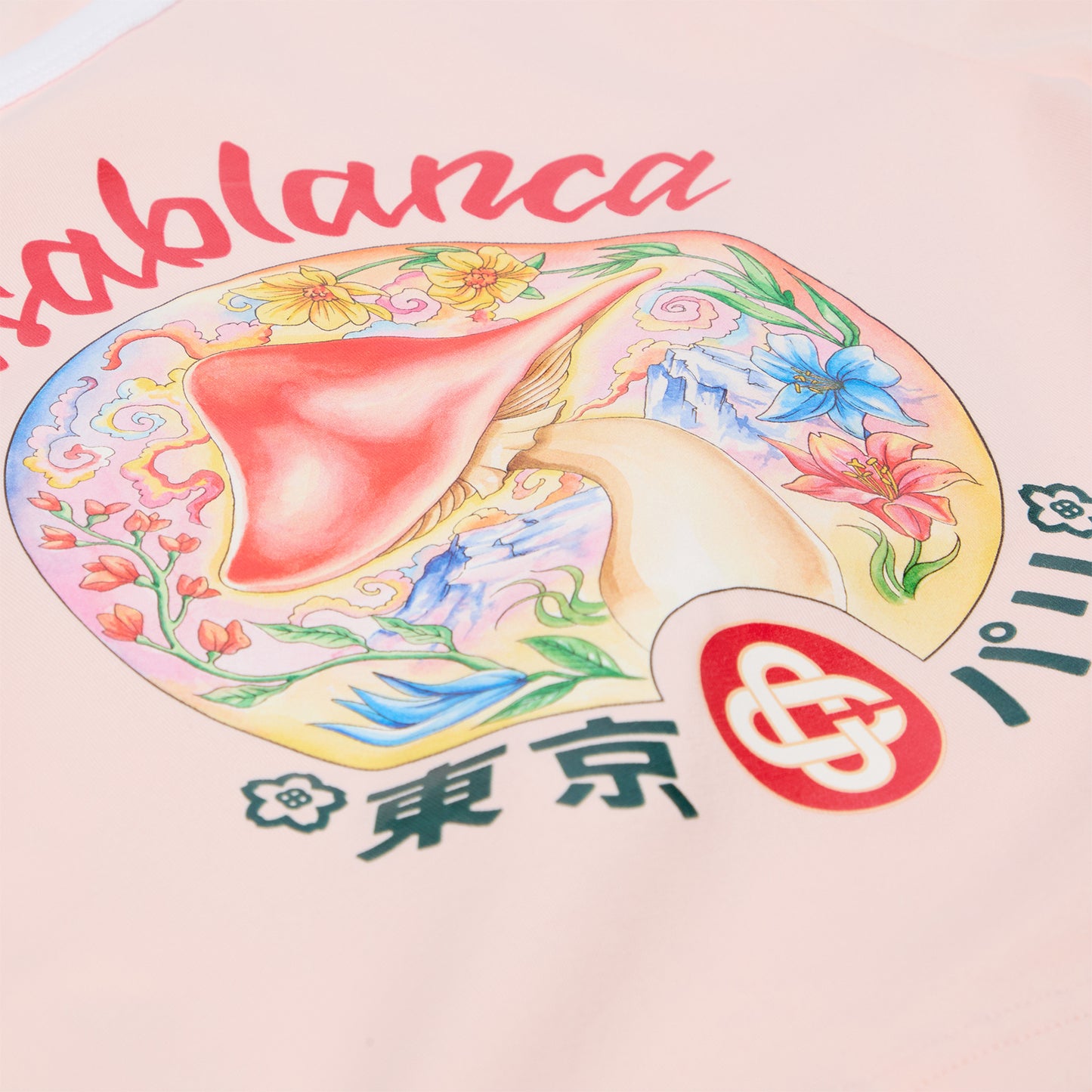Casablanca Mushroom Emblem Cropped Tee (Pink)