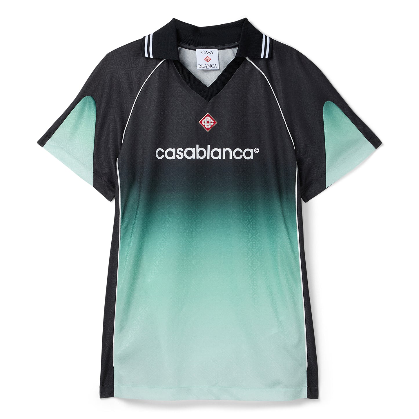 Casablanca Gradient Monogram Jacquard Football Shirt (Black/Green)