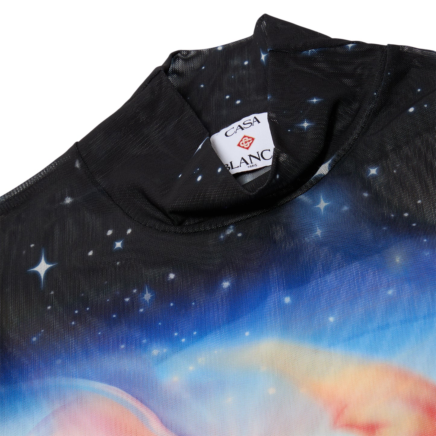 Casablanca Printed Mesh Top (Black/Multi)