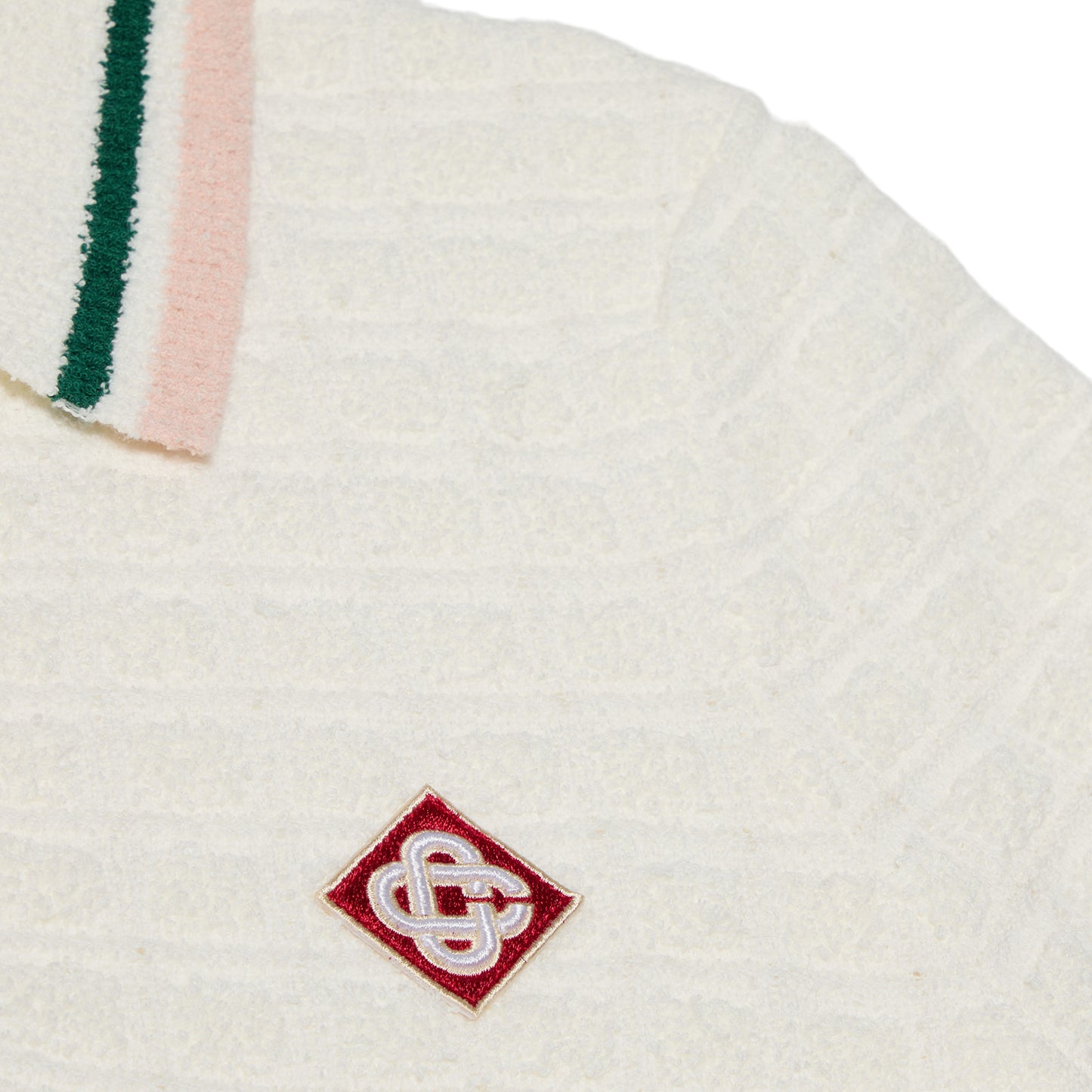 Casablanca Boucle Polo Shirt (White)