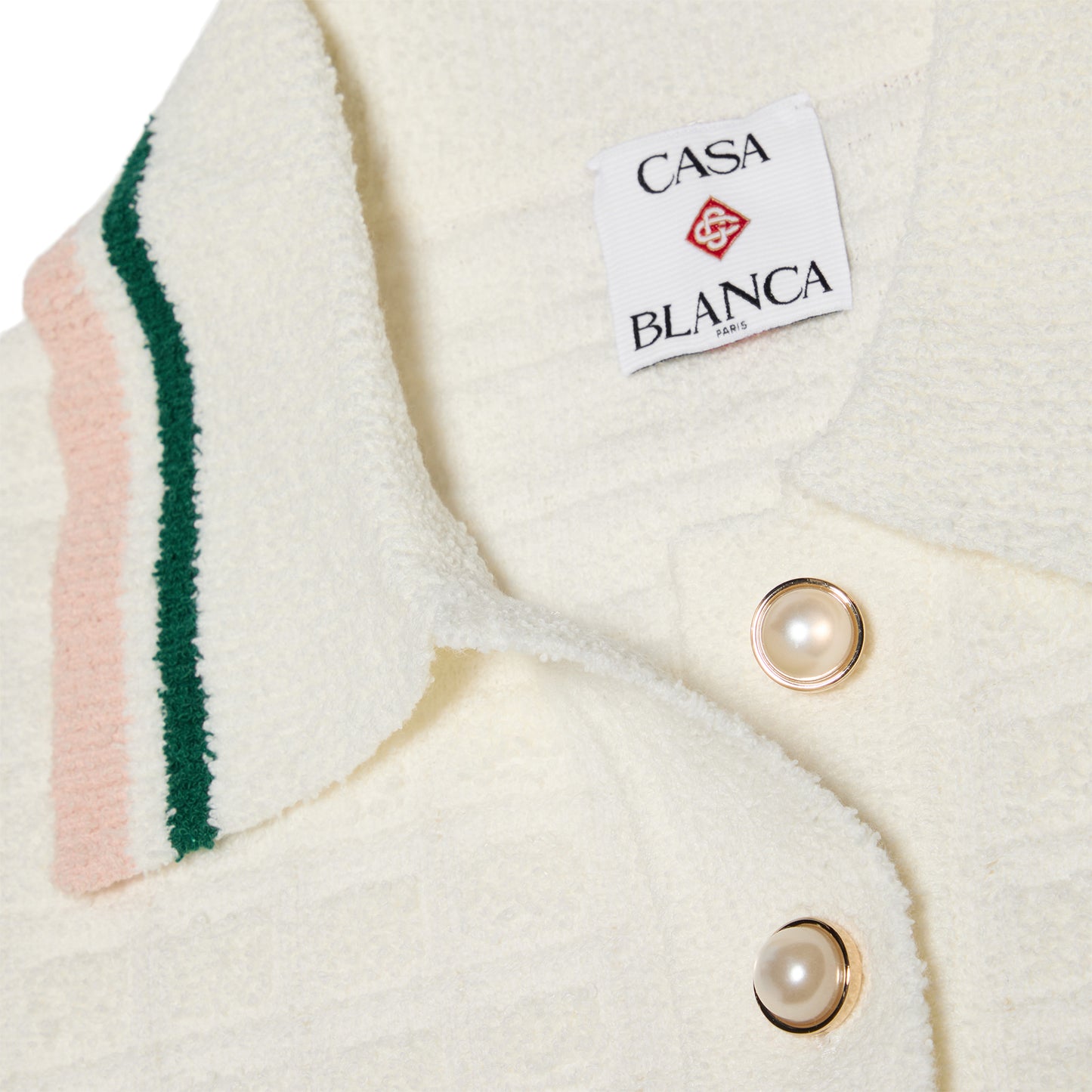 Casablanca Boucle Polo Shirt (White)
