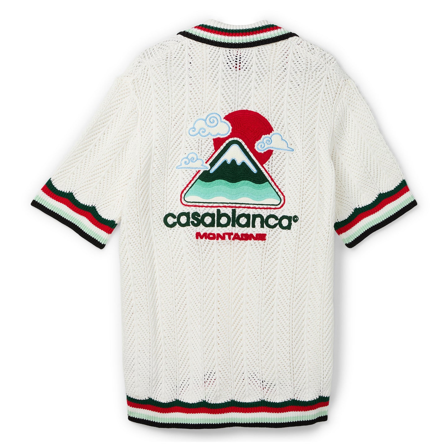 Casablanca Montagne Ondulee Short Sleeve Crochet Shirt (White)