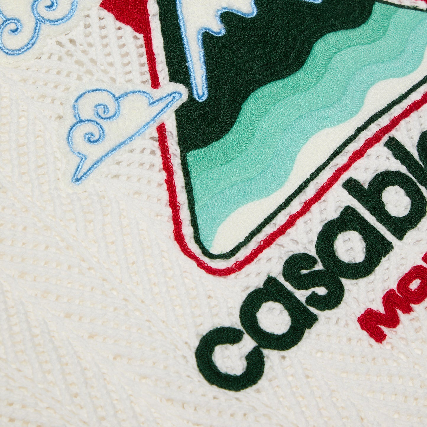 Casablanca Montagne Ondulee Short Sleeve Crochet Shirt (White)