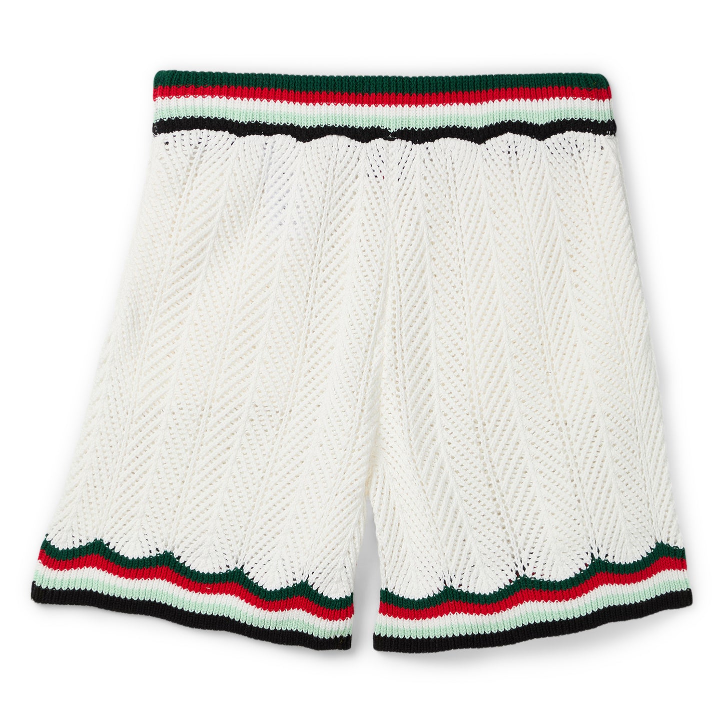 Casablanca Chevron Crochet Shorts (White)