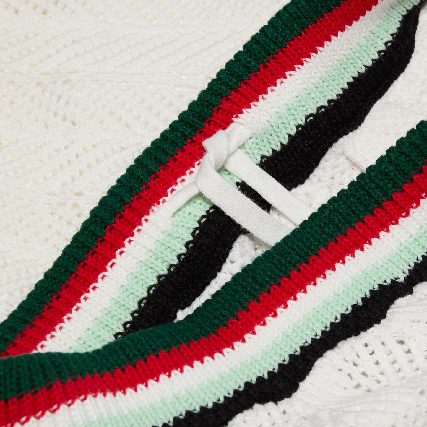 Casablanca Chevron Crochet Shorts (White)