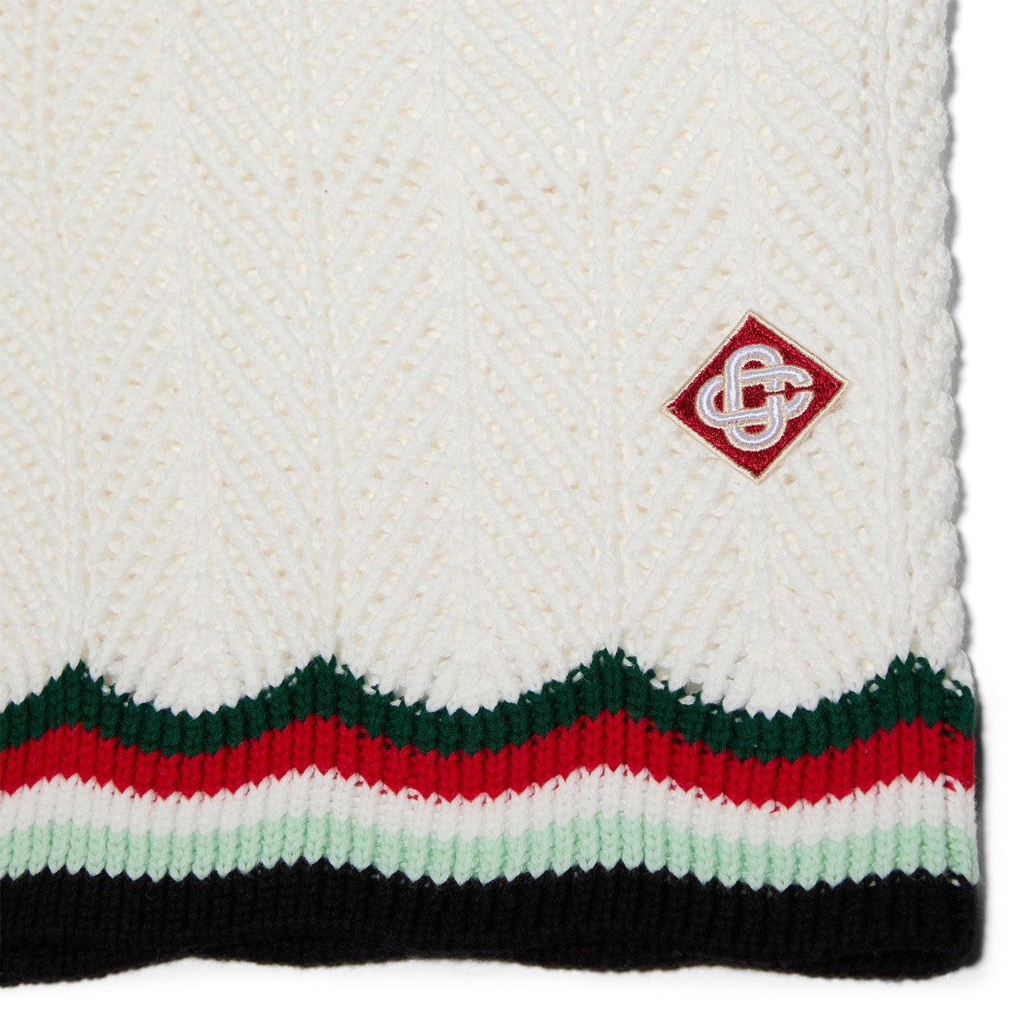 Casablanca Chevron Crochet Shorts (White)