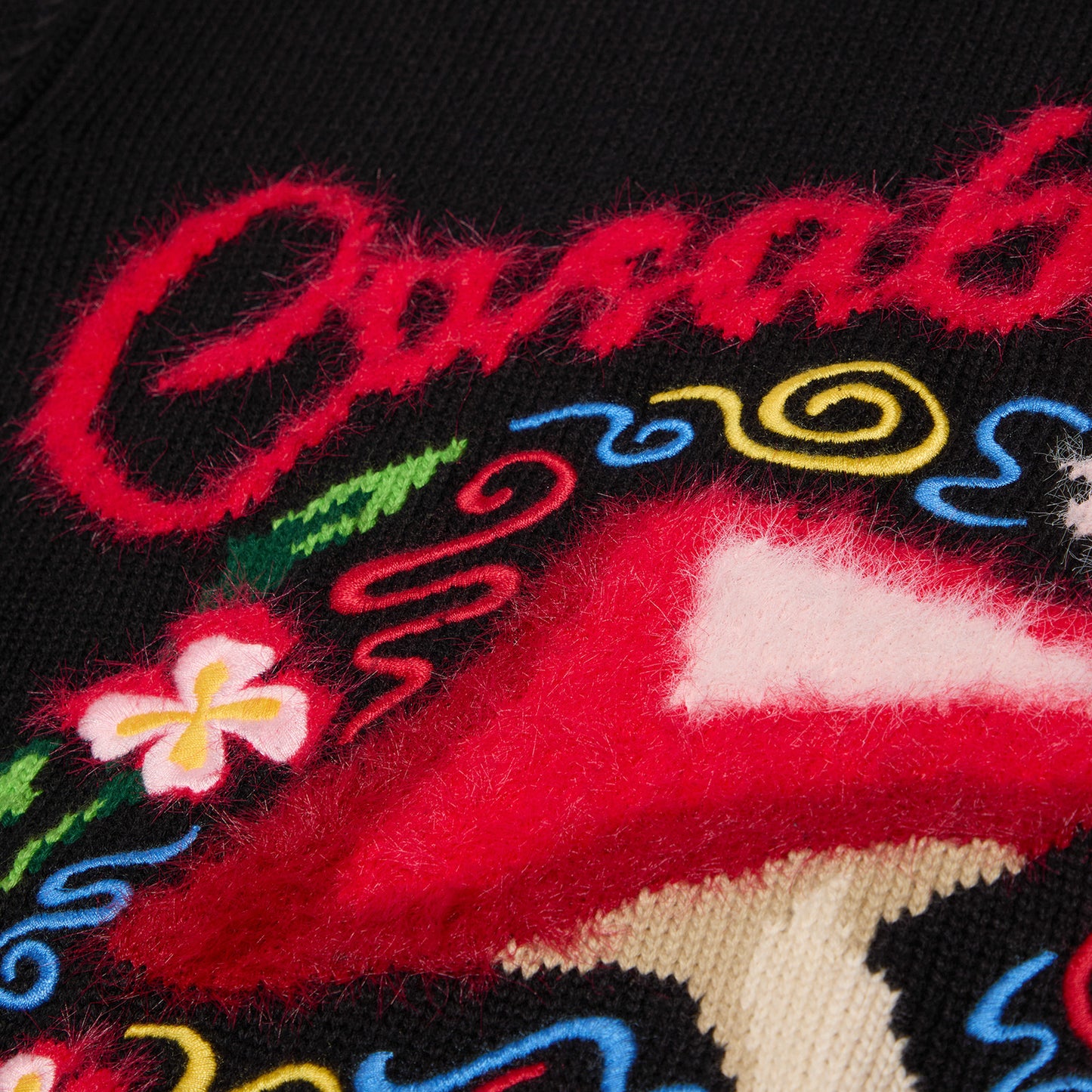 Casablanca Embroidered Mushroom Sweater (Black)