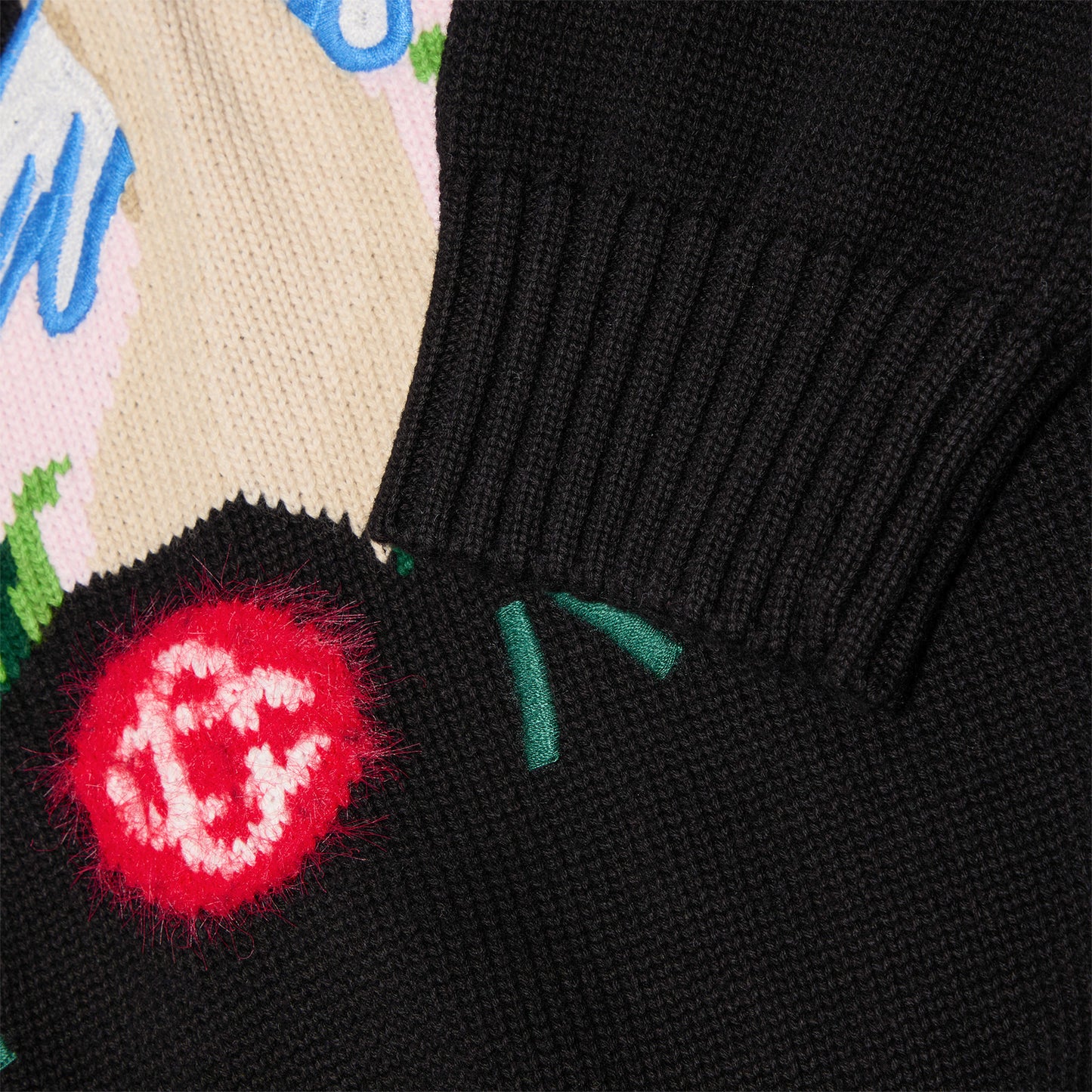 Casablanca Embroidered Mushroom Sweater (Black)