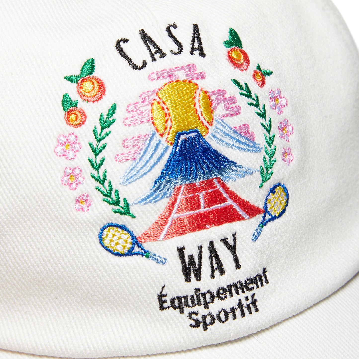 Casablanca Casa Way Mountain Embroidered Cap (White)