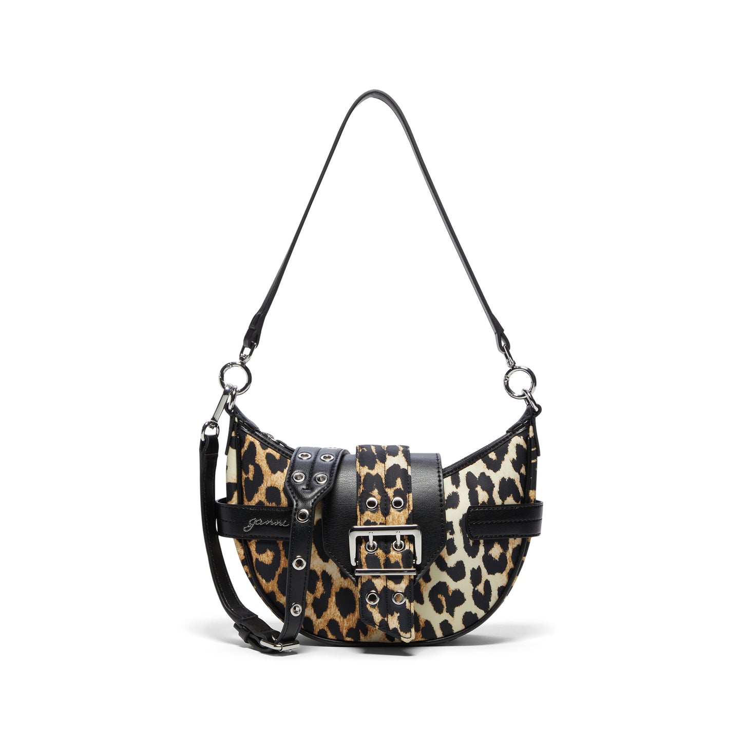 GANNI Small Bucky Crossbody Bag (Leopard)
