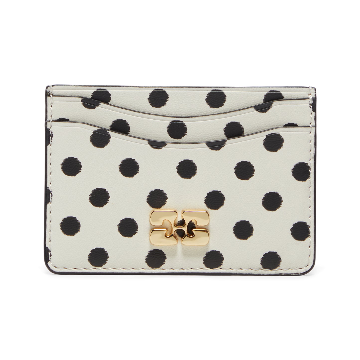 GANNI Polka-Dot Bou Card Holder (Egret)