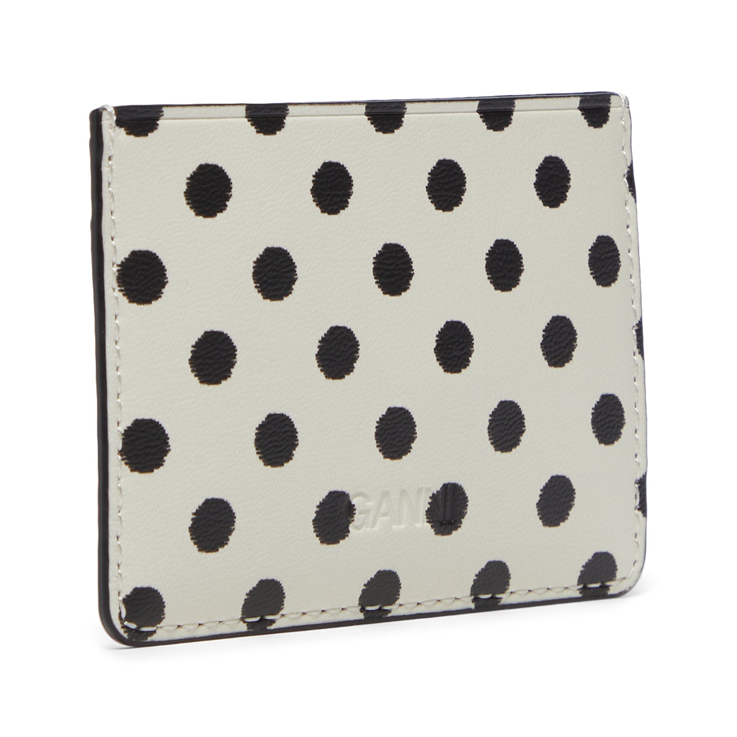 GANNI Polka-Dot Bou Card Holder (Egret)