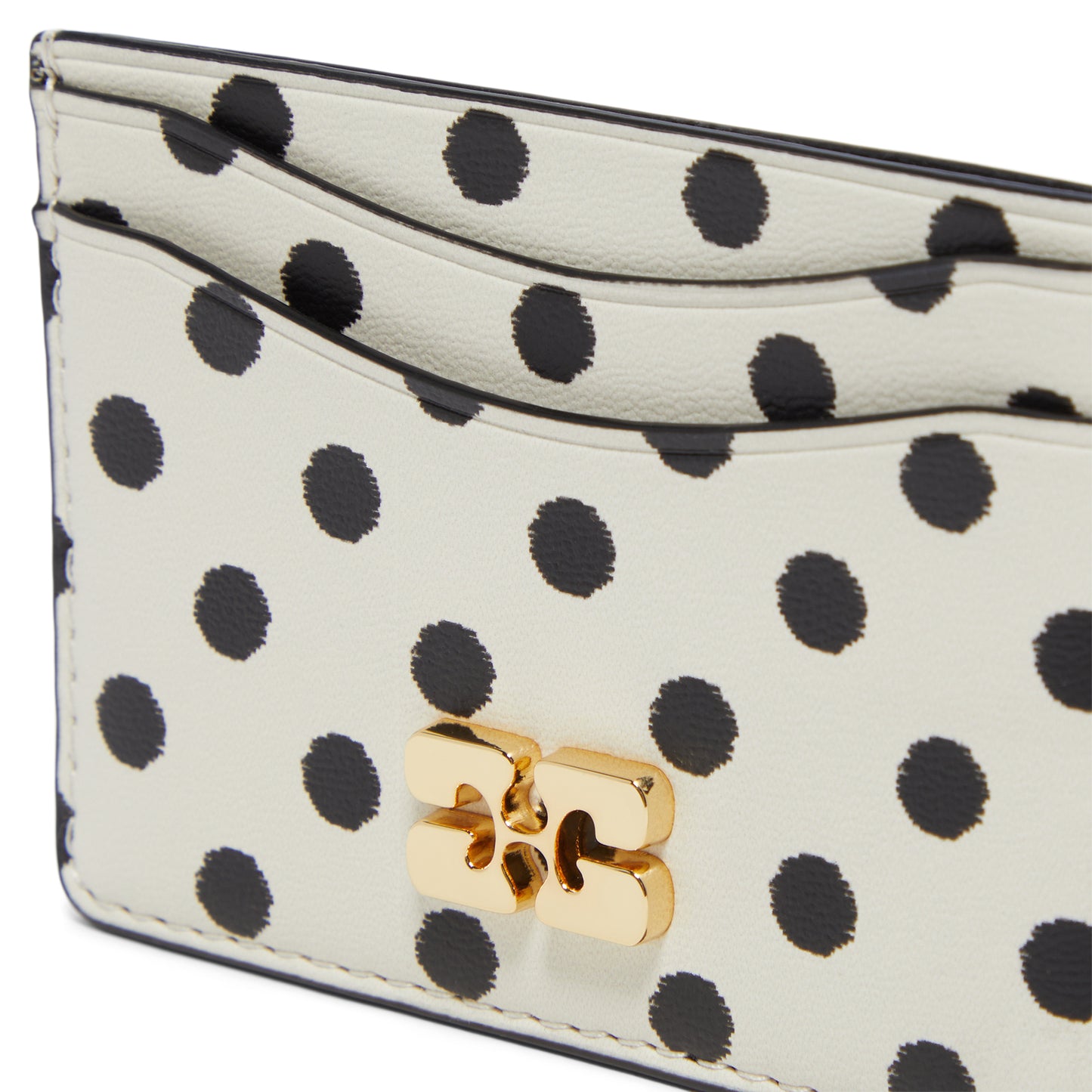 GANNI Polka-Dot Bou Card Holder (Egret)