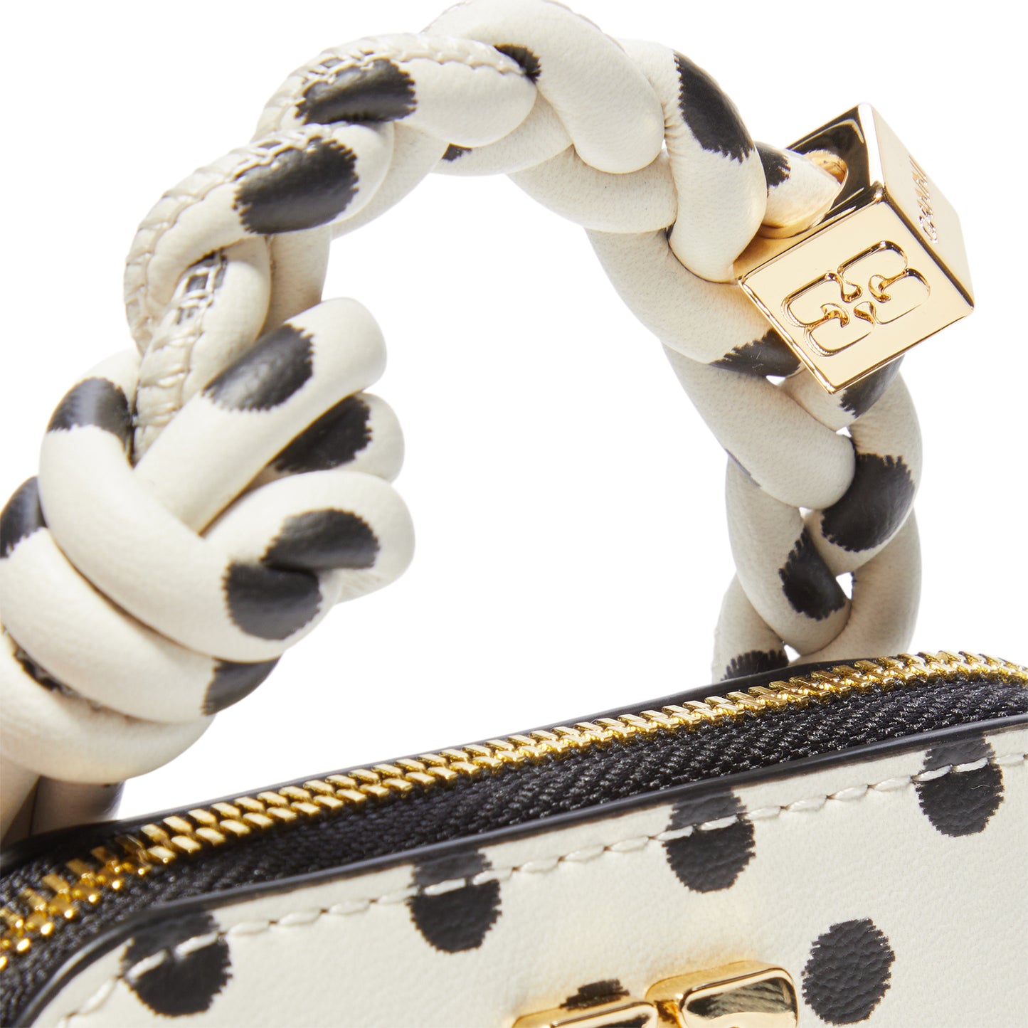 GANNI Polka-Dot Nano Bou Bag (Egret)