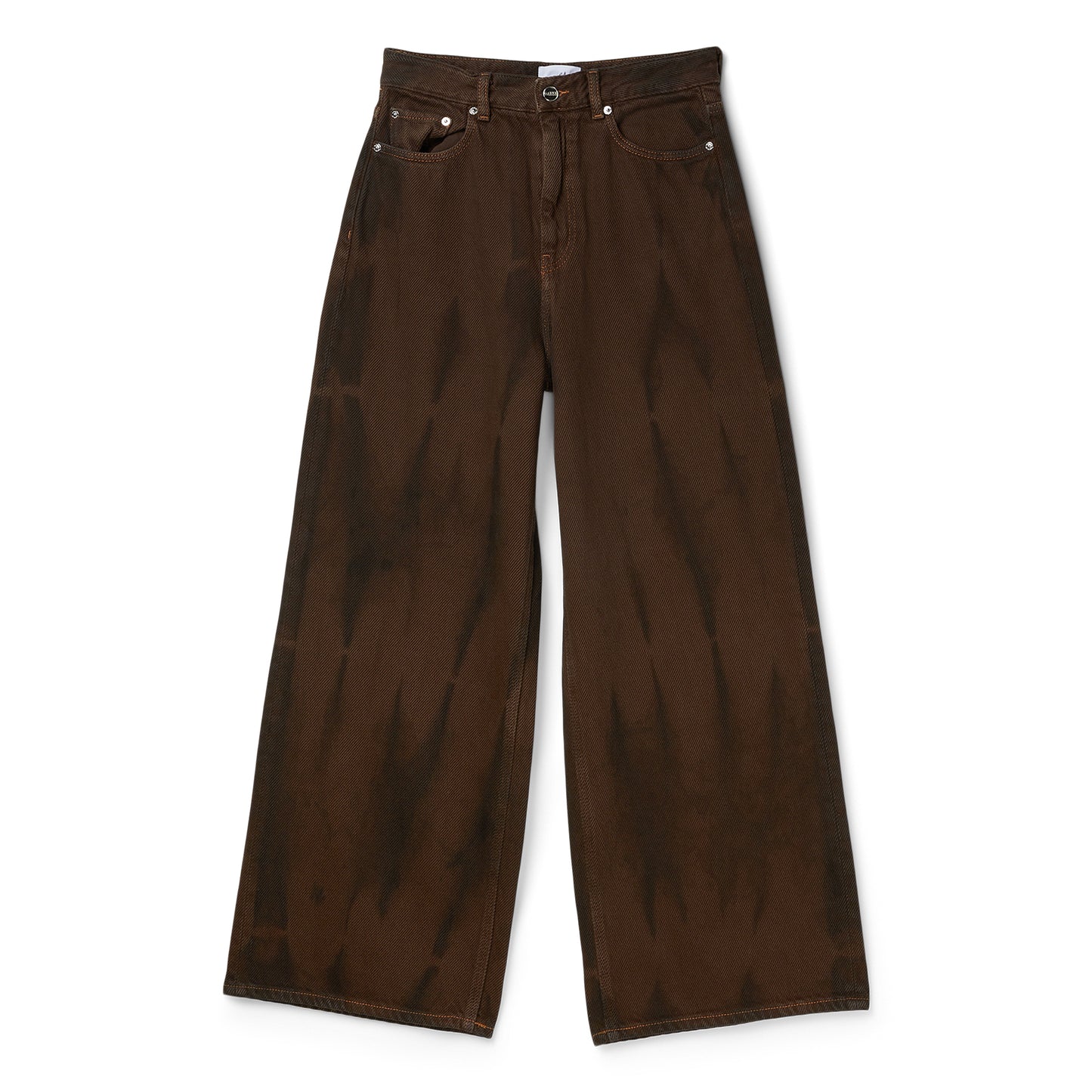 GANNI Overdyed Heavy Denim Baggy Jeans (Chicory Coffee)