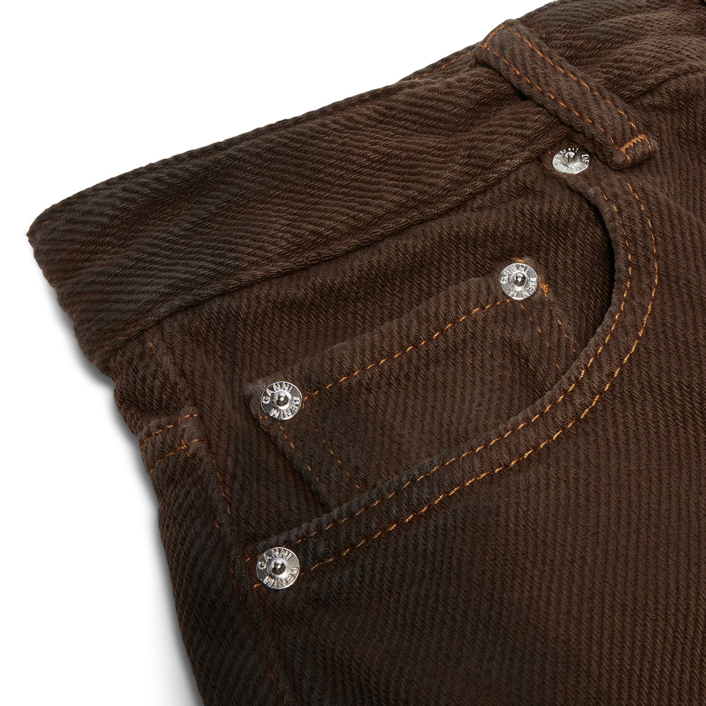GANNI Overdyed Heavy Denim Baggy Jeans (Chicory Coffee)