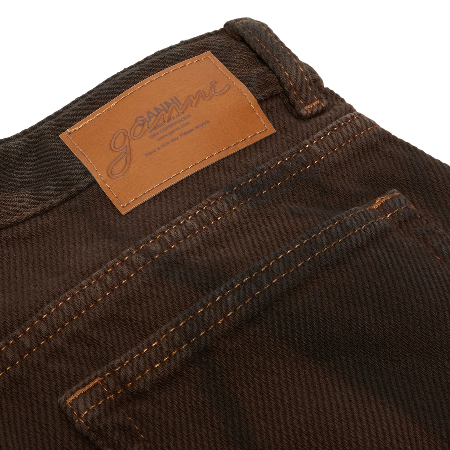 GANNI Overdyed Heavy Denim Baggy Jeans (Chicory Coffee)