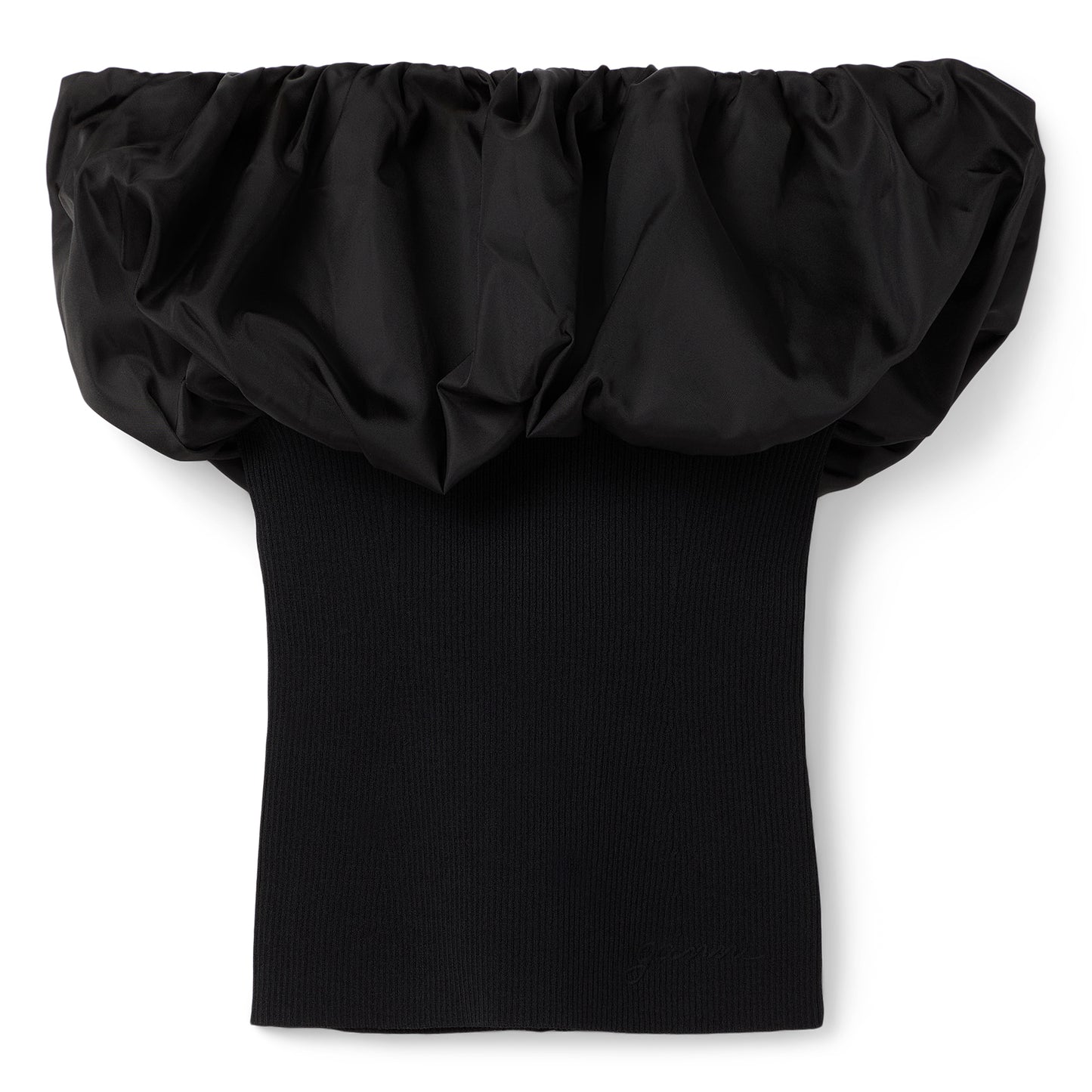 GANNI Melange Knit Top (Black)
