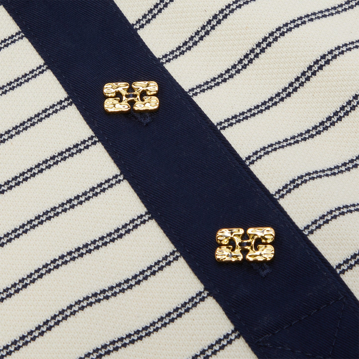 GANNI Striped Cotton Polo (Egret)