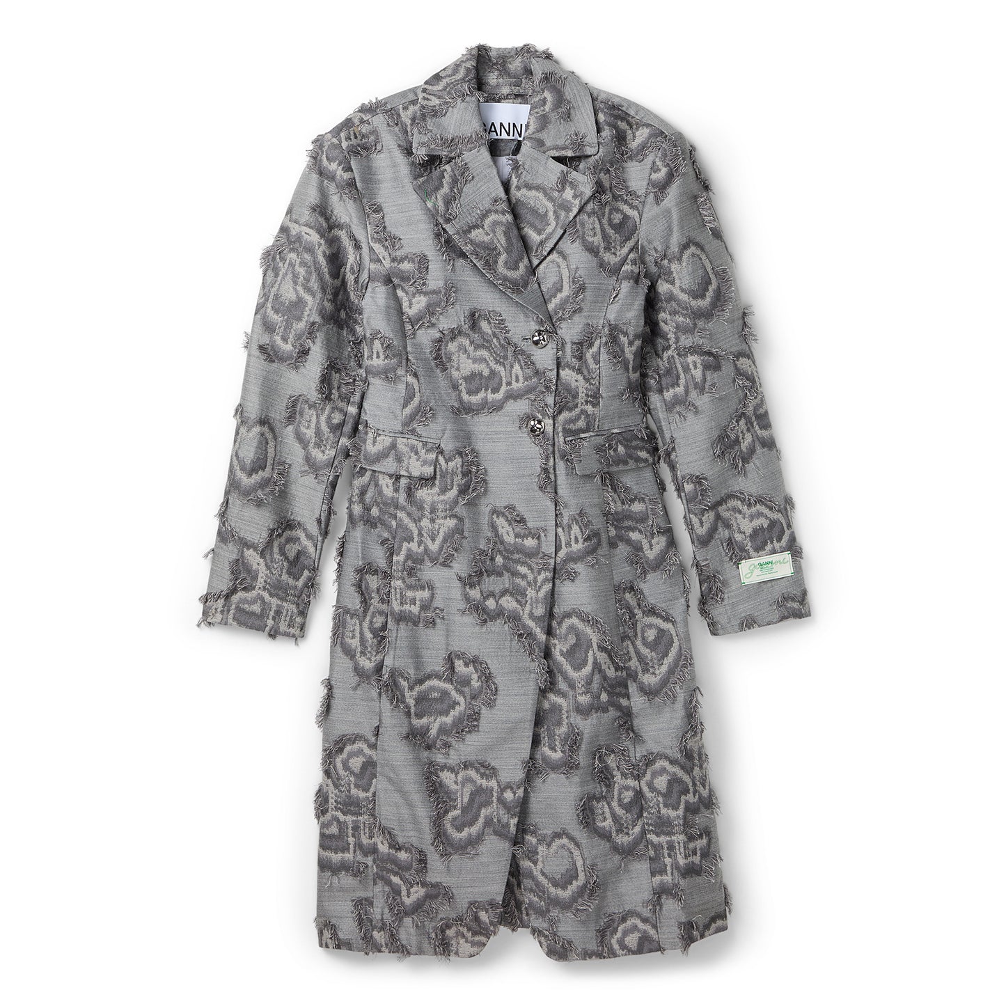 GANNI Fil Coupe Suiting Coat (Mockingbird)