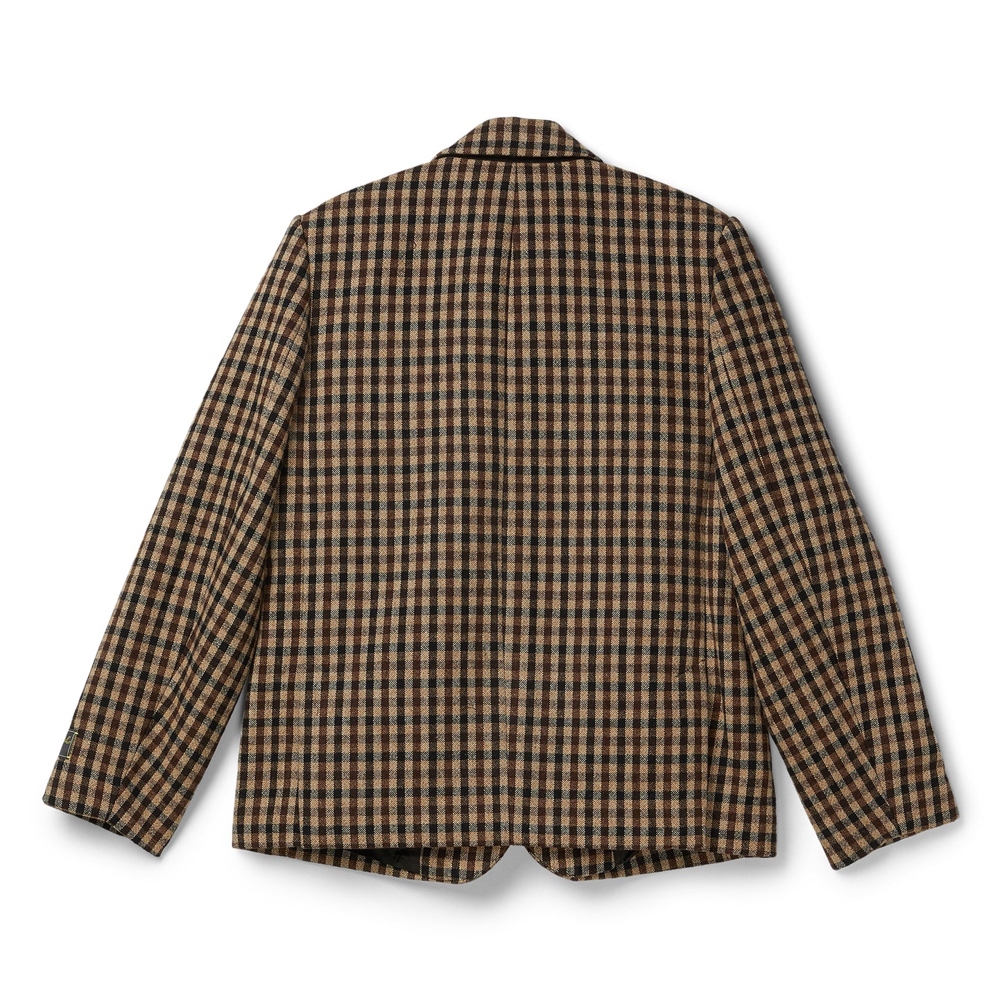 GANNI Check Wool Mix Oversized Blazer (Chicory Coffee)