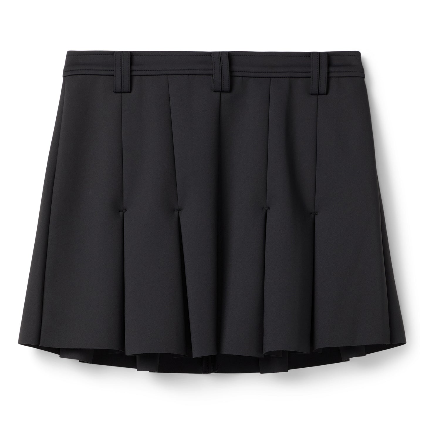 GANNI Scuba Neoprene Pleated Mini Skirt (Phantom)