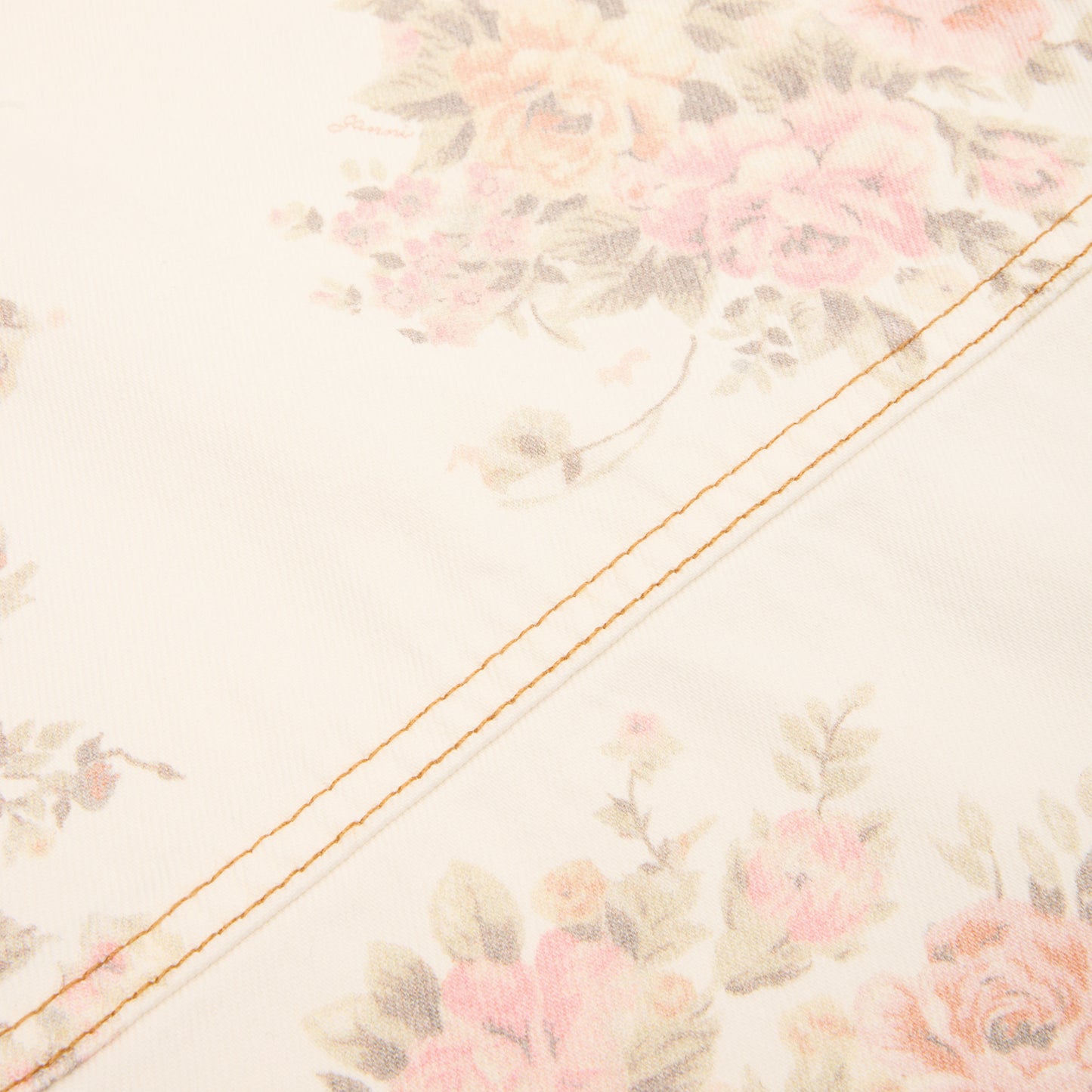 GANNI Floral Printed Stary Jeans (Egret)