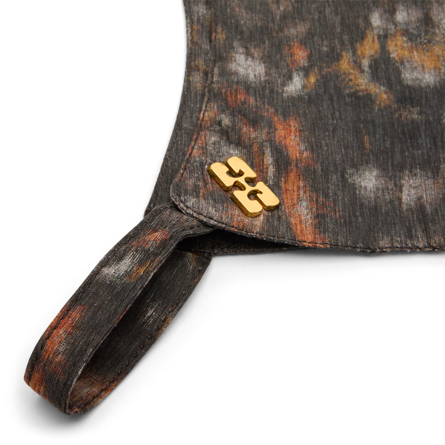 GANNI Printed Stretch Cotton Bonnet (Phantom)