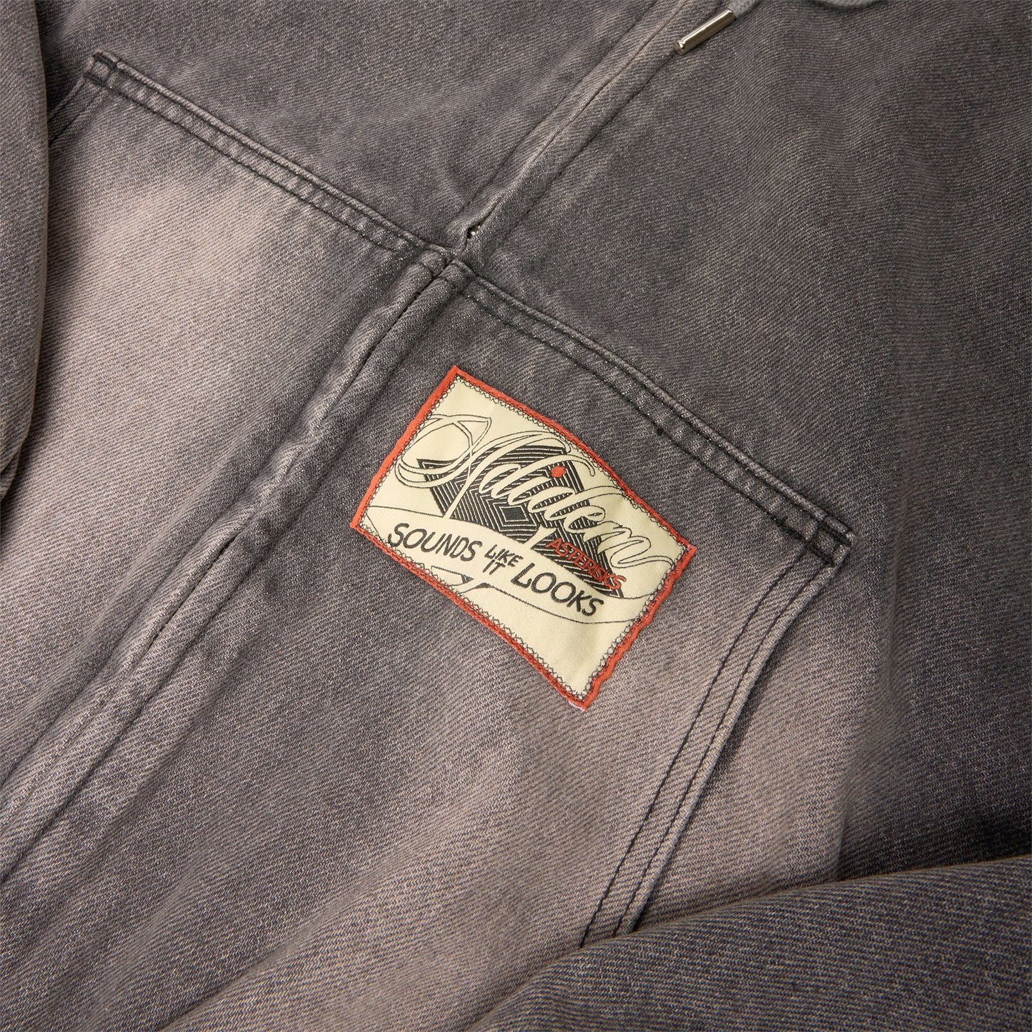 Adidem Asterisks Denim Bomber Jacket (Black)