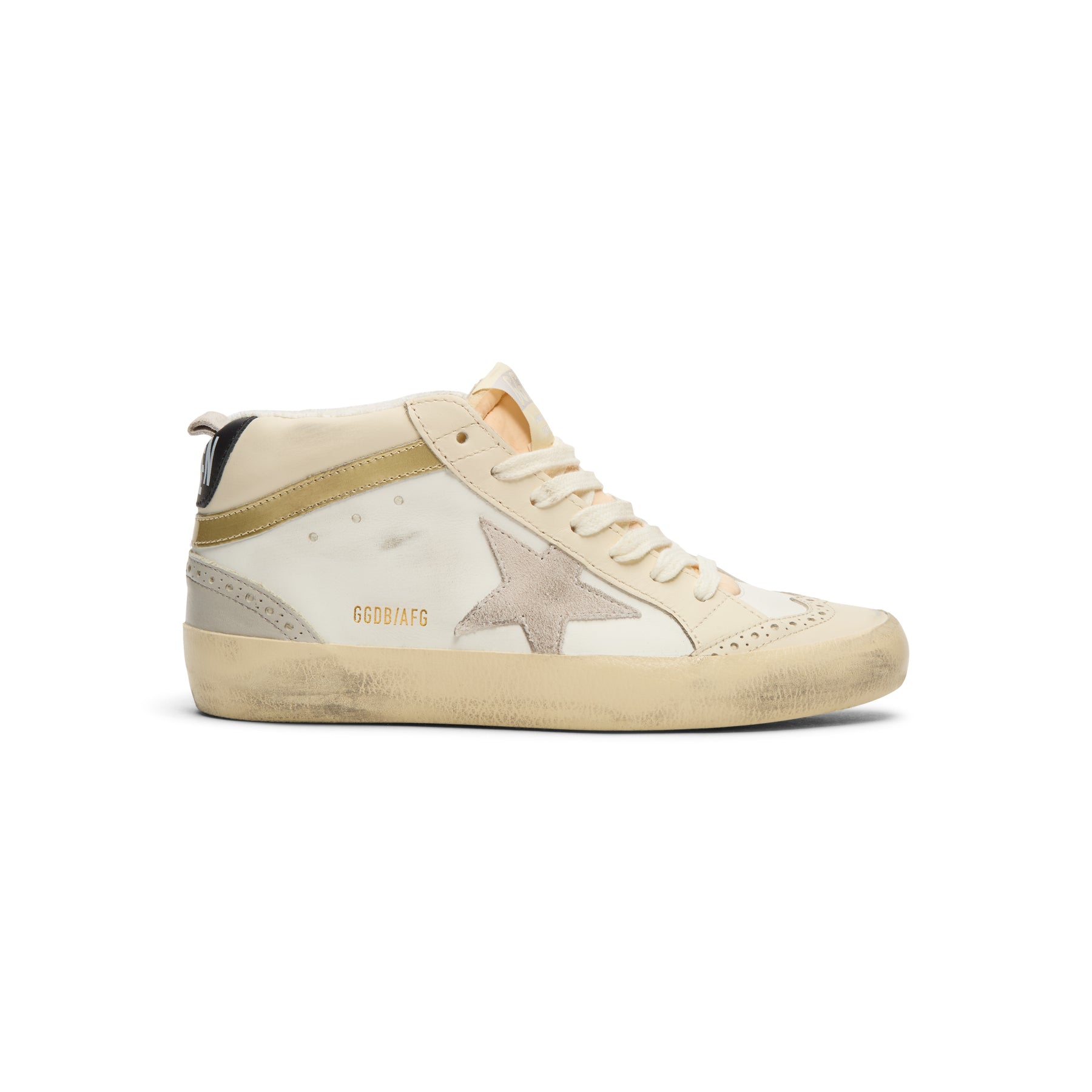 Golden Goose Mid Star Leather Upper And Heel (White/Ivory/Light
