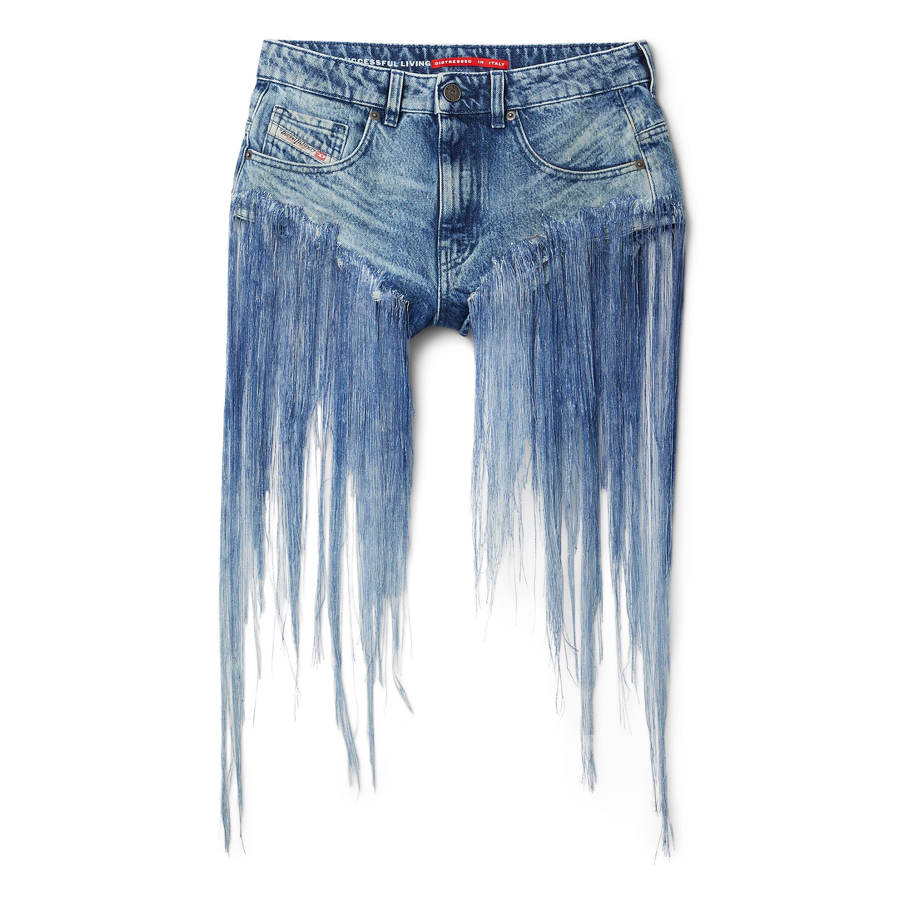 ショートパンツ DIESEL Women Shorts Burmudas A18145 0CMBM01 BLUE Diesel Fringe Denim Shorts (Blue) – CNCPTS