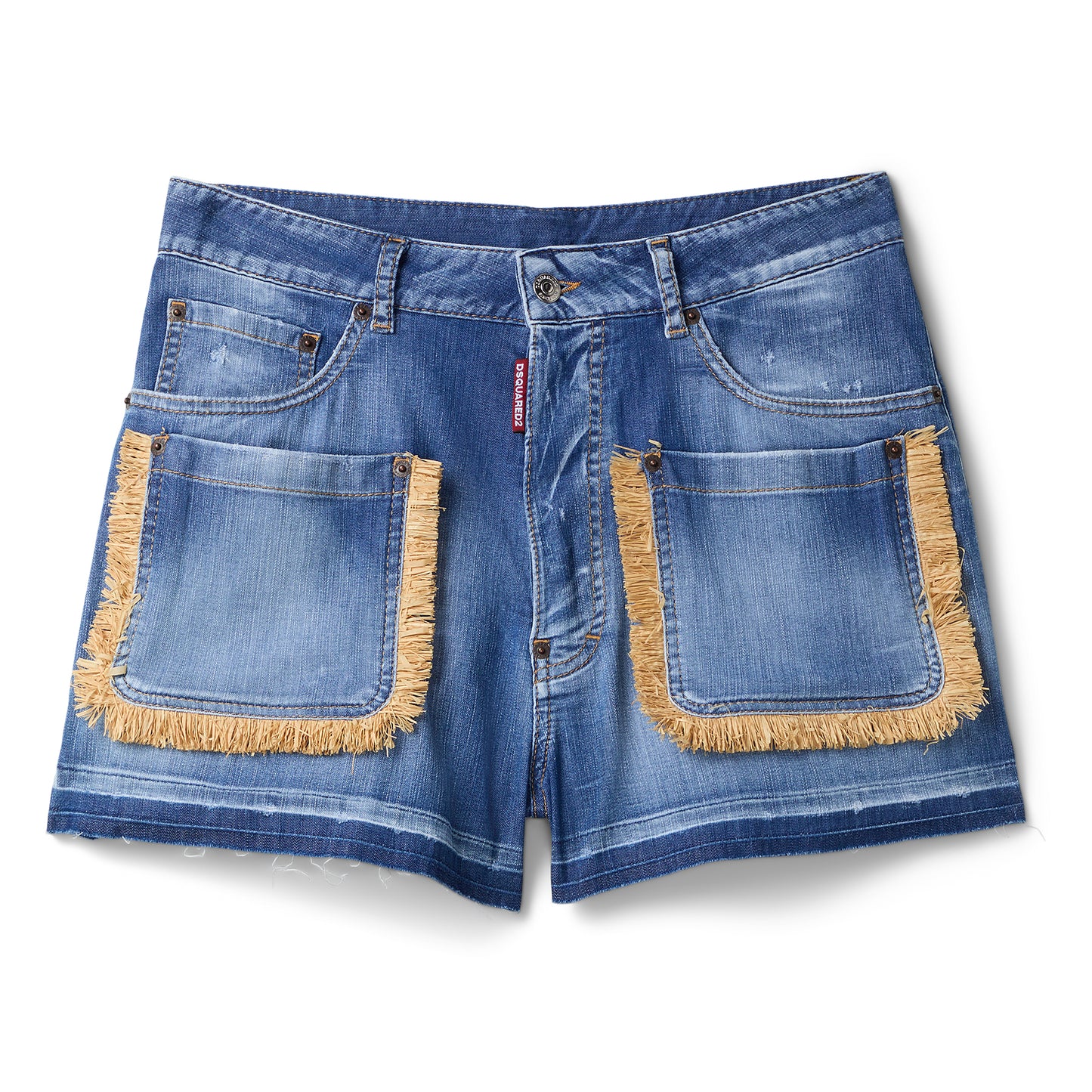 Dsquared2 Summer Lovers Stretch Denim Baggy Short (Navy Blue)