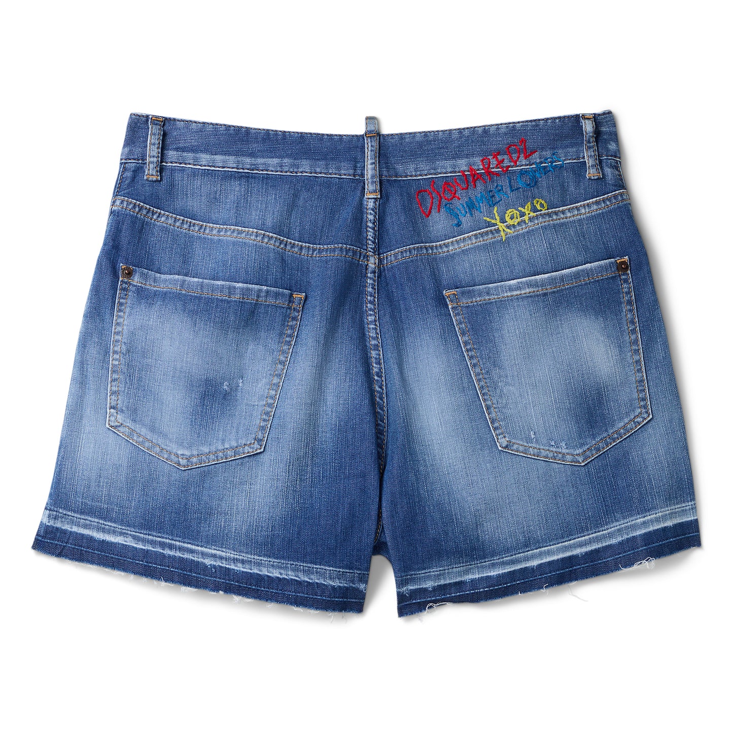 Dsquared2 Summer Lovers Stretch Denim Baggy Short (Navy Blue)