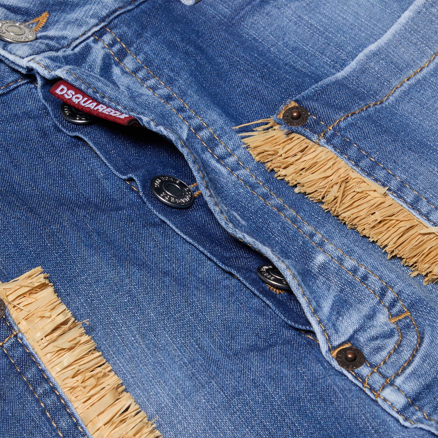 Dsquared2 Summer Lovers Stretch Denim Baggy Short (Navy Blue)