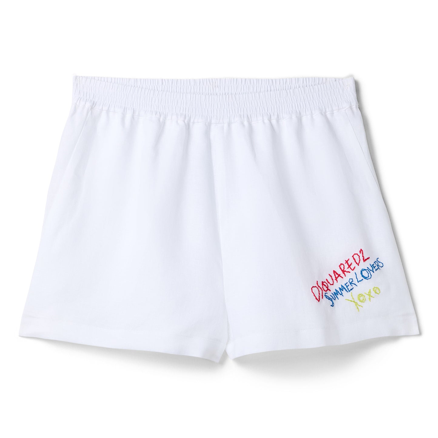 Dsquared2 Summer Lovers Linen Baggy Short (White)