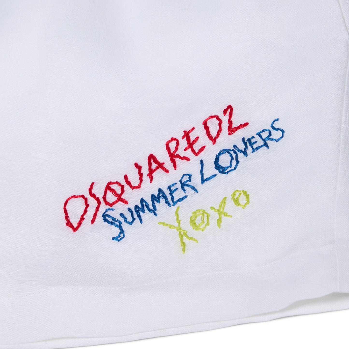 Dsquared2 Summer Lovers Linen Baggy Short (White)