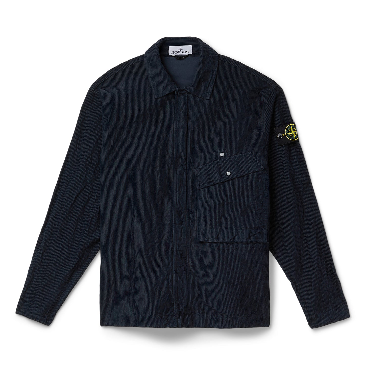 Stone Island Wrinkled Corduroy Overshirt (Navy Blue)