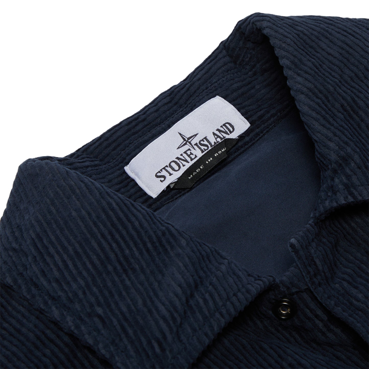 Stone Island Wrinkled Corduroy Overshirt (Navy Blue)