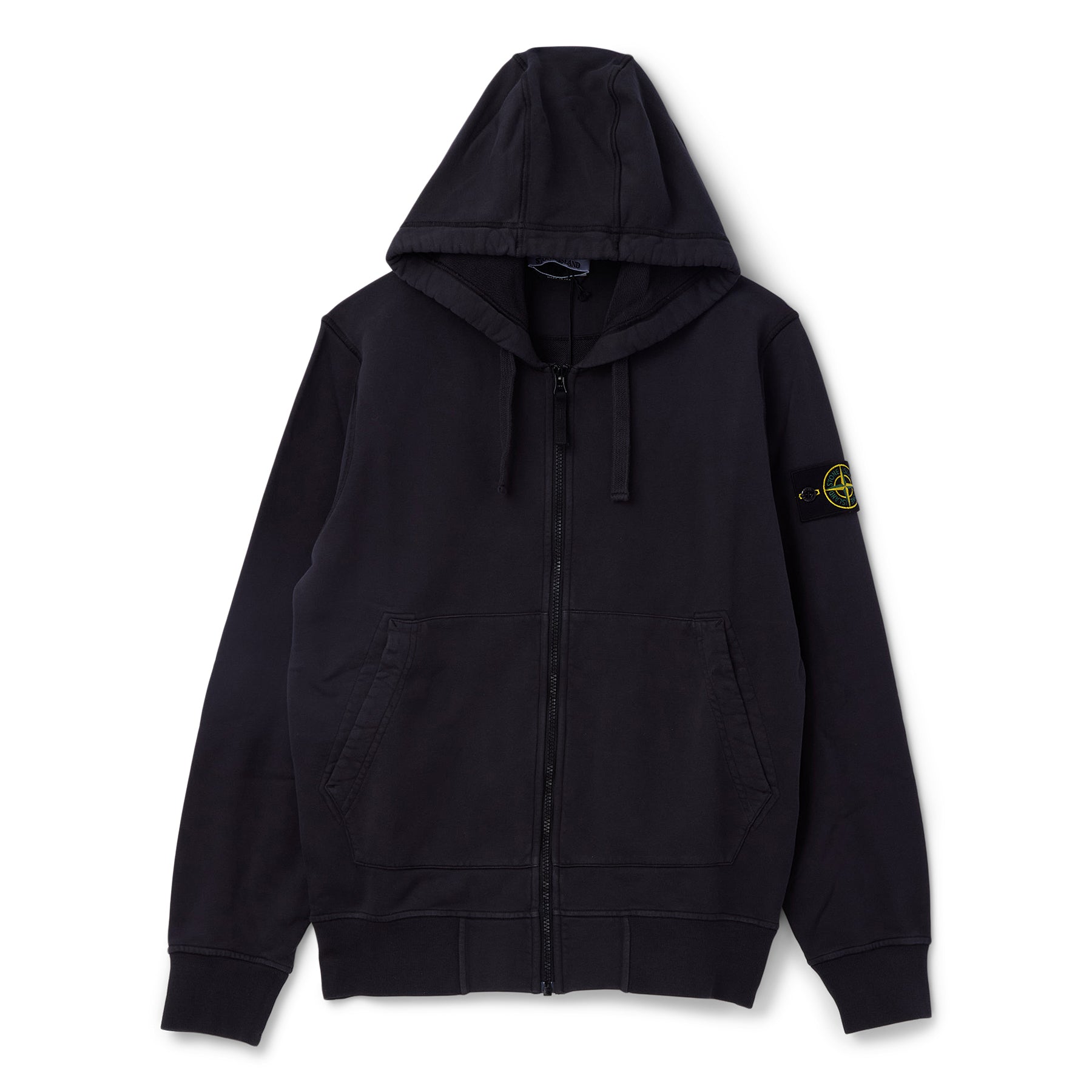 Stone  ブラック フルジップフーディ Stone Island Fleece Zip Sweatshirt (Charcoal) – CNCPTS