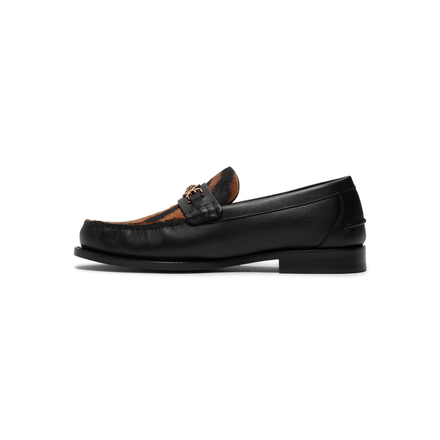 Versace Medusa '95 Leopard Print Loafers (Black/Brown/Versace Gold)