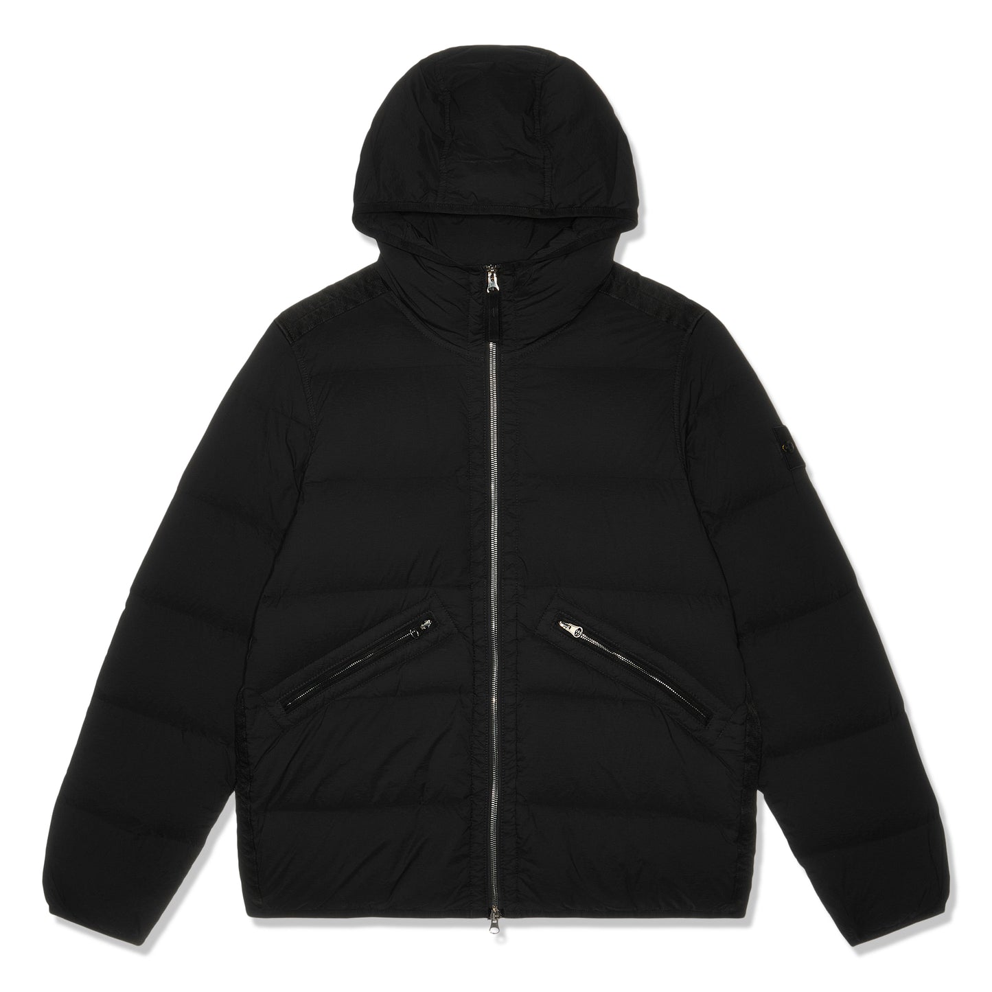 Stone Island Logo Seamless Tunnel Down Jacket (Black)
