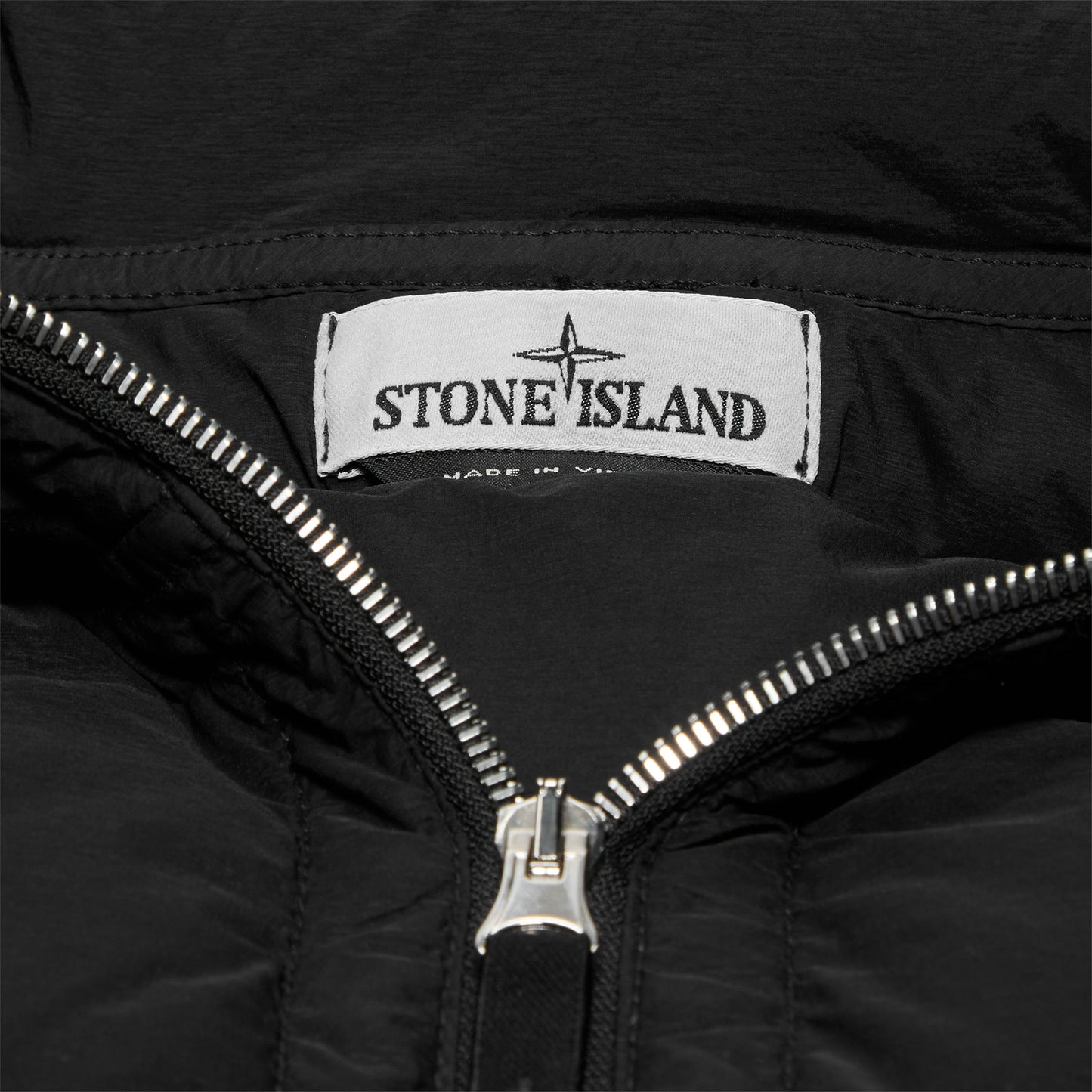 Stone Island Logo Seamless Tunnel Down Jacket (Black)