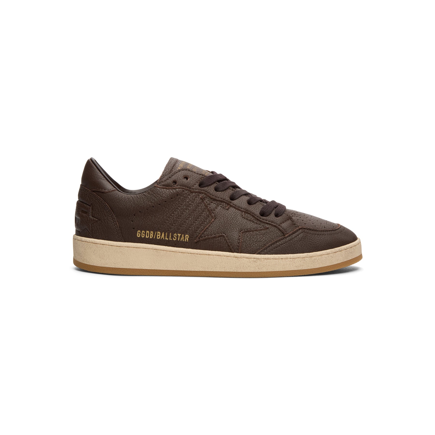 Golden Goose Ballstar Leather Upper Star Toe Spur (Dark Brown