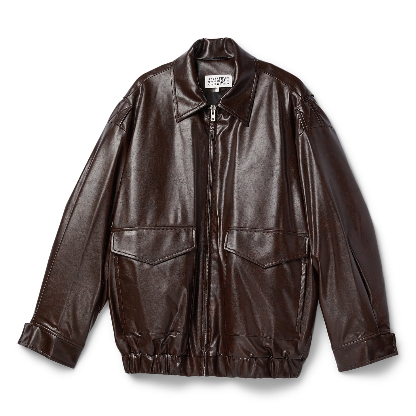 MM6 Maison Margiela Faux Leather Jacket (Burgundy)