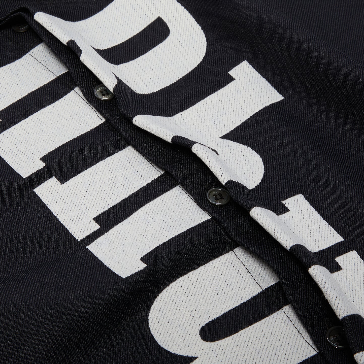 Rhude Center Logo Button Up Shirt (Black/White)