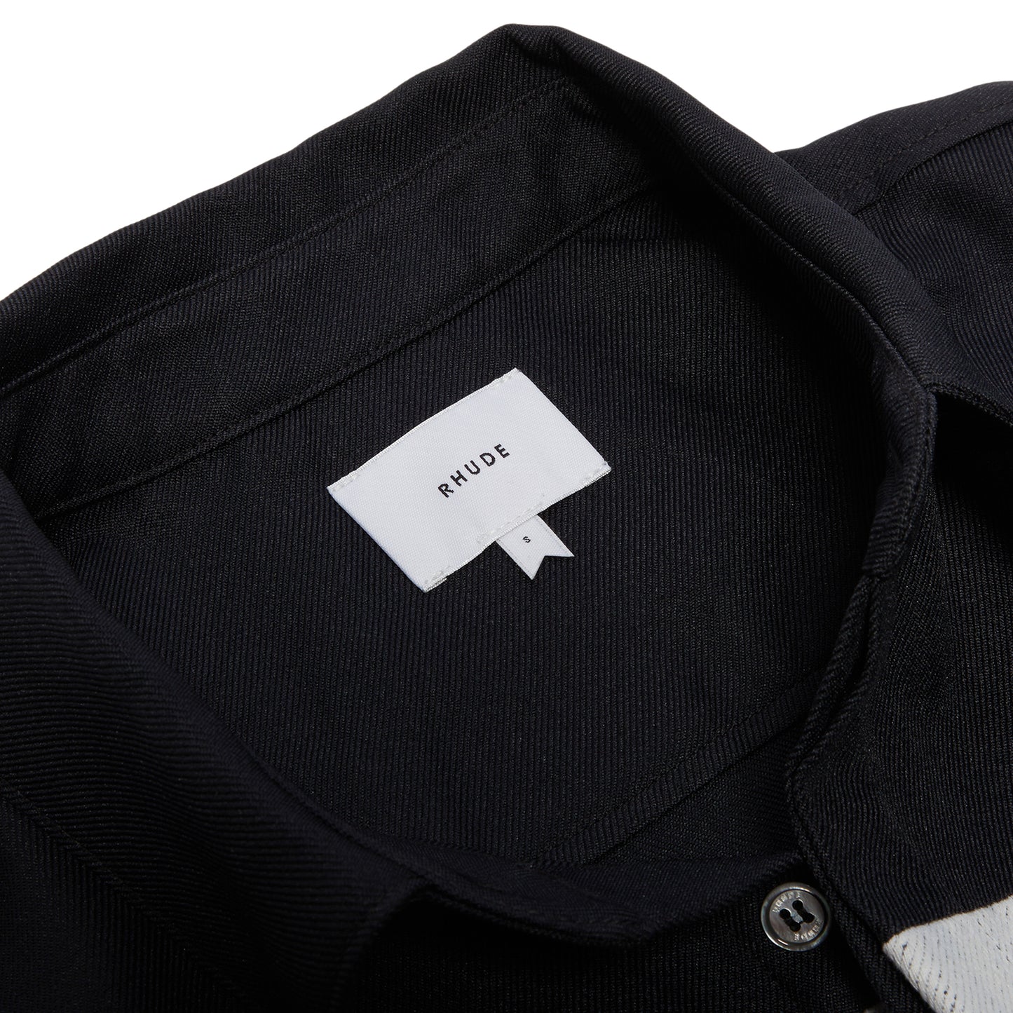 Rhude Center Logo Button Up Shirt (Black/White)