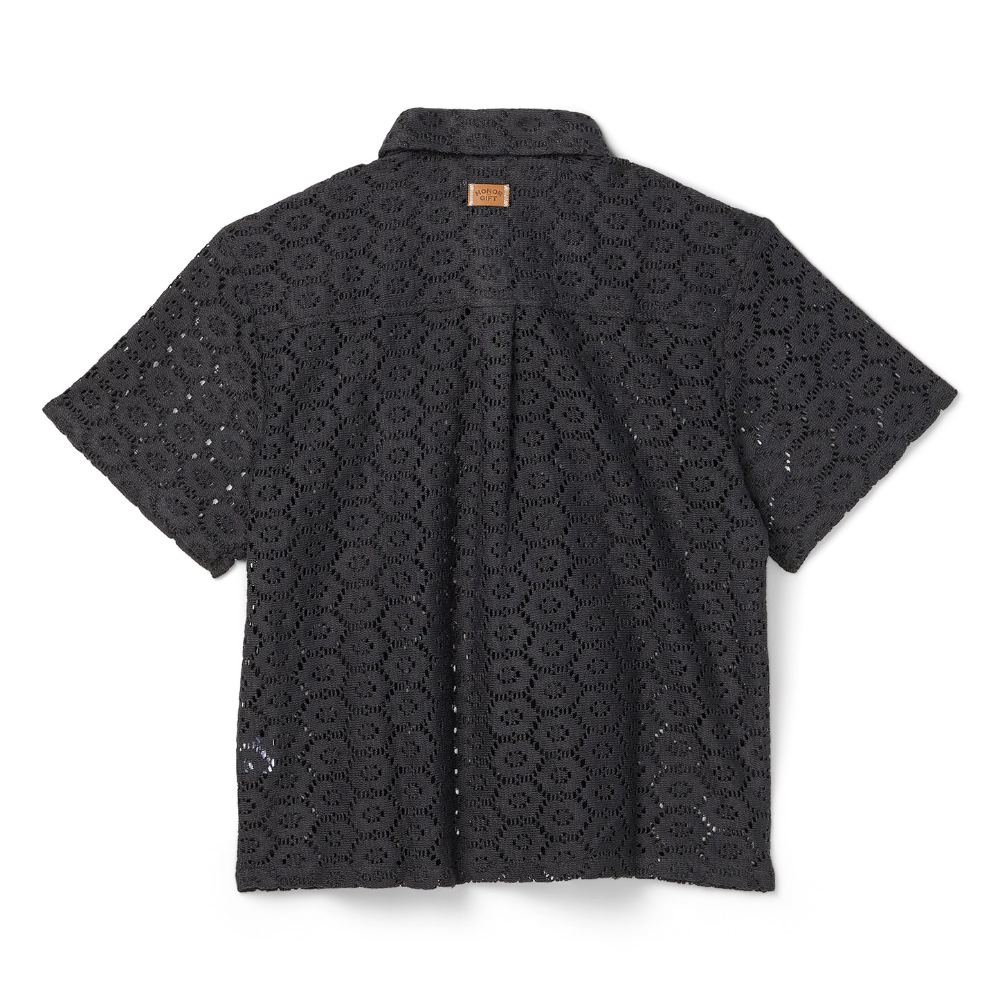 Honor The Gift Crochet Button Up Shirt (Black)