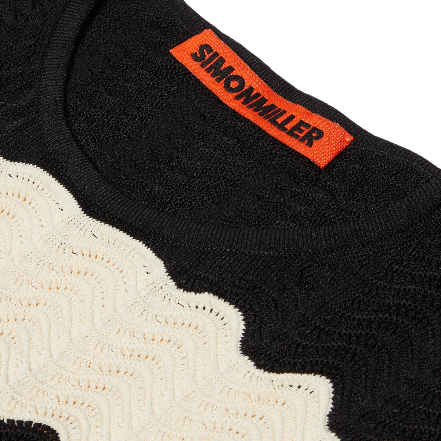 Simon Miller Moji Knit Mini Dress (Black/Macadamia Wave Stripe)